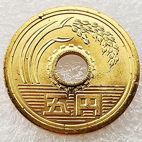Хајсеи 10 Години Јапонски 5 Јуани Пет Јени Тркалезна Дупка Месинг Монета Љубовник е Среќна Судбина Монета Уво На Ориз 22мм