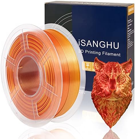 ISANGHU 2 пакувања Градиент Свила ПЛА 3Д пакет на филамента за печатач, филамент за промена на бојата PLA 1.75mm +/- 0,02mm, 3Д филамент