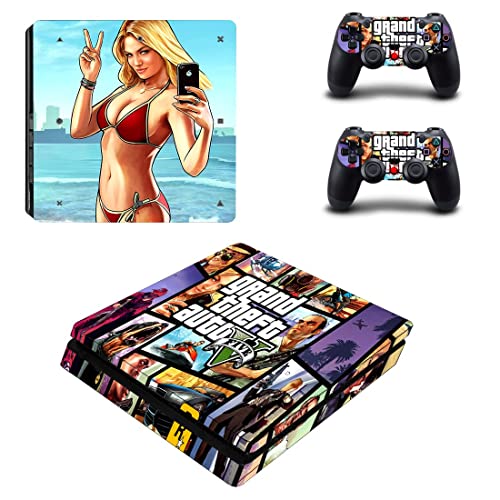 За PS5 Disc - Game Grand GTA Theft и Auto PS4 или PS5 налепница за кожа за PlayStation 4 или 5 конзола и контролори Декал Винил ДУЦ -5744