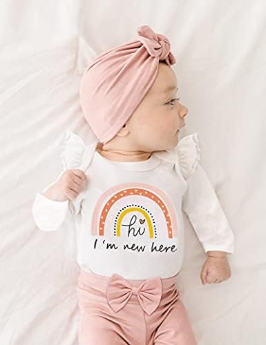 Wiqi новороденче новороденче бебе девојче 4 парчиња облека роперни панталони поставени цветни летни облеки симпатична облека за бебиња