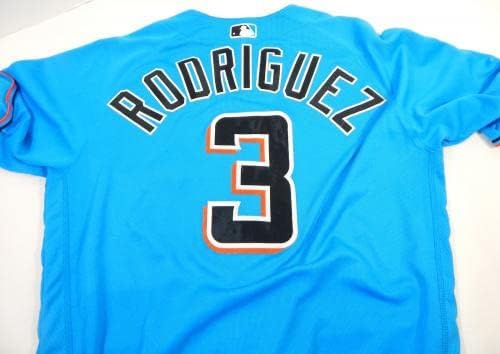 Мајами Марлинс Родригез #3 игра користеше сина маичка 44 DP21975 - Игра користена МЛБ дресови