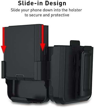 Tdtok Дизајн Galaxy Z Flip 4 Телефон Случај Со Футрола Појас Клип, Shockproof Воена Одделение Капка Заштитни Солиден Случај со
