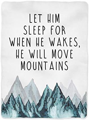 Бебе Ќебе Нека Спие за Кога Ќе Се Разбуди Ќе Помести Планини Ќебе За Мали Деца Планински Расадник Планинска Постелнина