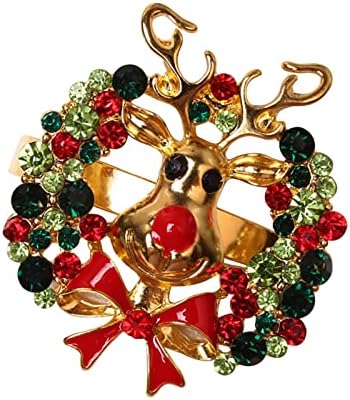 Ксиос Божиќна декорација Зимски одмори салфетка салфетка Божиќна салфетка прстен прстен снег пратка празник Божиќ елени глава глава накит