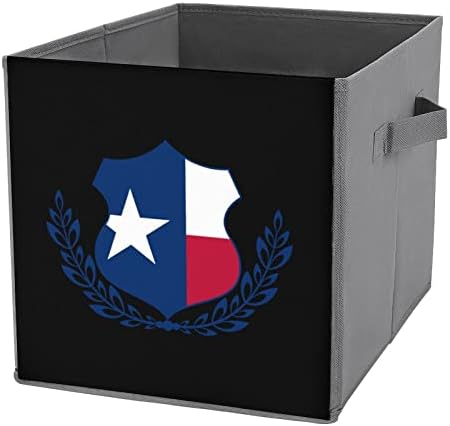 Тексас Знаме Коцки За Складирање Со Рачки Преклопливи Канти За Ткаенини Организирање Корпи За Полици Плакар