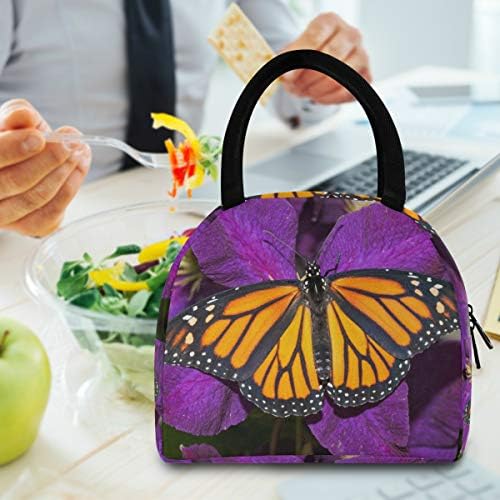 Изолирана торба За ручек Жени-Цвет Од Пеперутка Монарх Големи Кутии За Ручек Отпорни на Истекување со ремени за рамо за работно Патување
