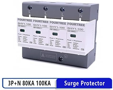 Gummy 1PCS Surge Protector AC 3P+N 40 ~ 80Ka 60Ka ~ 100KA 385V 420V SPD House Moilning Arterser Arserstrag