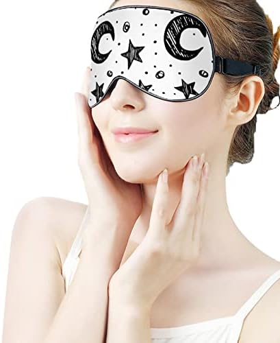 Galaxy Moon and StarsSpep Masks Masks Eye Cover Blackout со прилагодлива еластична лента ноќно слепило за жени мажи за јога патувања