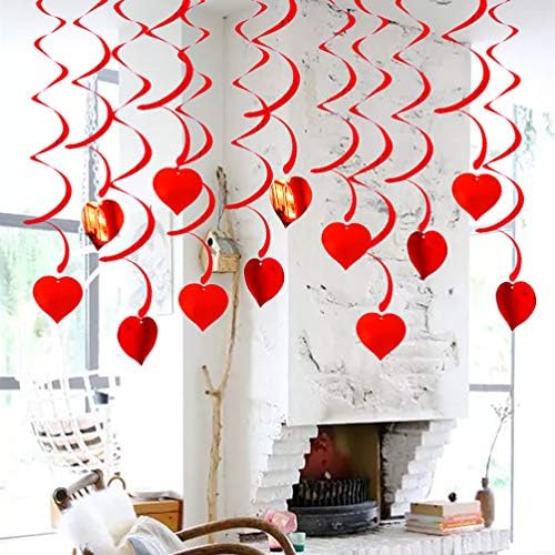 ПРЕТИЗУМ Рождество Декор 12 парчиња Срце Виси Вител За Домашна Забава Таван Прозорец Ѕид Декор Свадба Годишнина Денот На Вљубените Партија Материјали Црвен Украс