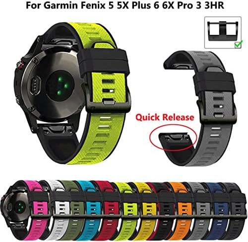 GHFHSG нови ленти за паметни часовници за Garmin Fenix ​​6 6x 6x 5x 5 5S 3 3HR Forerunner 935 945 S60 Брза за ослободување на силиконска нараквица