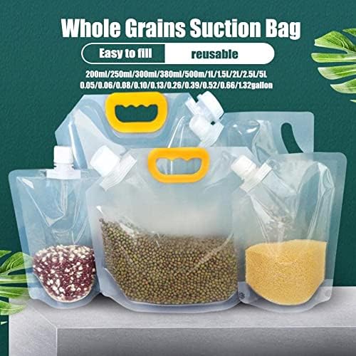 PLGEBR 5PC Транспарентна торба за складирање на жито од ориз, кујна храна запечатување торба за запечатување на влага за складирање на