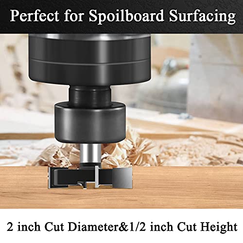 CNC Spaceboard Surfaction Router Bit, 1/2 инчен Shank Slab Blattening Router Bit Carbide Tuppipt Surface Planing Culter за чистење на дното