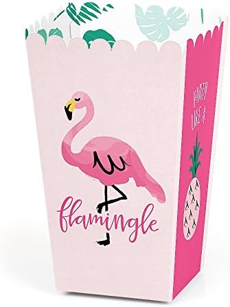 Пинк Фламинго - забава како ананас - тропски летни забави Повојат кутии за третман на пуканки - сет од 12