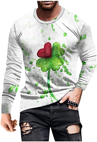 Оиолујм Св Патрикс ден маички кошули Туника врвови за носење со хеланки случајна мода печатена плус големина долга ракав џемпер