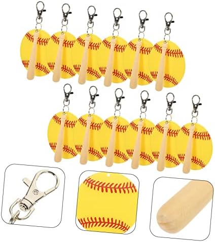 SEWACC 48 Поставува Привезок Мини Љубовник Спортисти Тема Жолт Клуч Сувенир Рака Партија За Дизајн Приврзоци Приврзоци Фаворизираат Бејзбол Победа