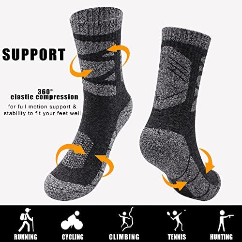 Свпро Машки Амортизирани Чорапи За Пешачење Перформанси Што Ја Отстрануваат Влагата Топли Памучни Атлетски Чорапи На Екипажот за