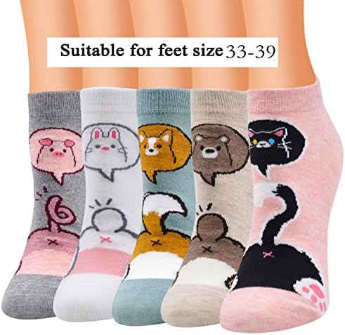 Не -лизгачки чорапи женски цртан филм тренд чорапи креативни памучни чорапи животни мачки дами чорапи личноста компресија чорапи жени