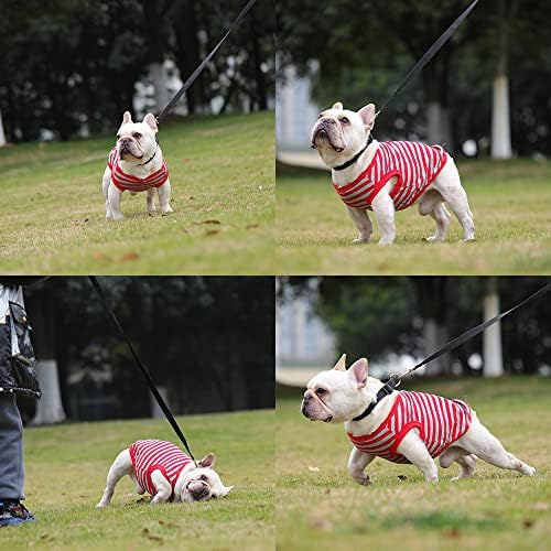 Hozz памук шарени француски булдог кошули за елек резервоарот врвни француски кучиња црвена х-голема