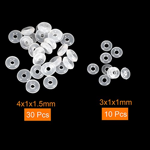 Меканиксити силиконски О-прстени, 3x1x1mm 4x1x1.5mm vmq запечатува запечатување за заптивки за поправка на цевки за вентили, бела 40in