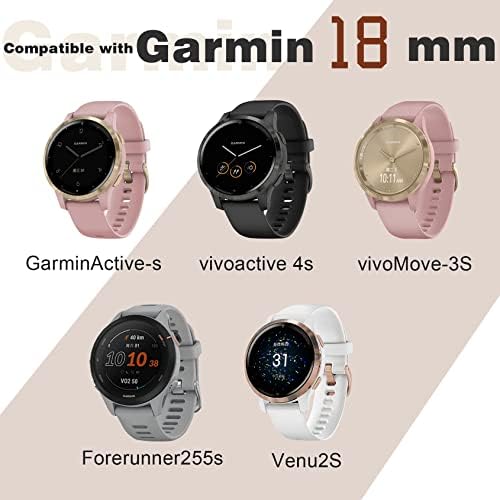 Tovimall Band Compatible with Garmin Vivoactive 4S/ Venu 2S/ Vivomove 3S, 18mm Stainless Steel Metal Adjustable Straps for Women Men.