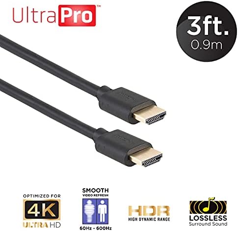 Ултрапро 4к HDMI Кабел, 3 стапки. Голема Брзина, 4K 1440p 1080p 10.2 Gbps Етернет, Златни Конектори, За Стриминг, Игри, PS4 PS5 Xbox