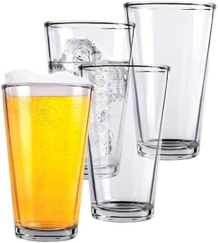 Чисти Стаклени Чаши За Пиво - 4 Пакувања-Сите Намени За Пиење, 16 мл – Елегантен Дизајн За Дома И Кујна – Олово И Бпа Бесплатно, Одлично За