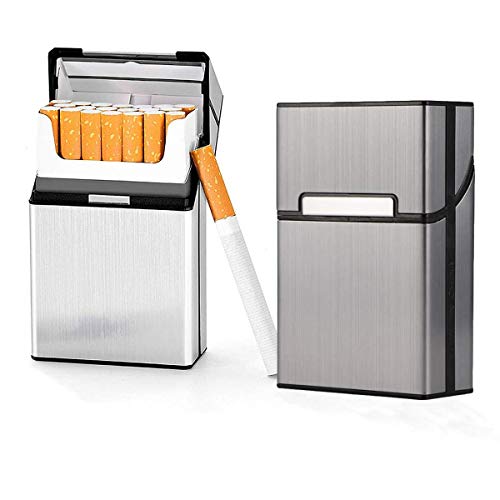 Кутија За цигари Четкана Метална Кутија За Цигари Со Затворање На Превртување На Магнетниот Прекинувач, 20 Капацитет