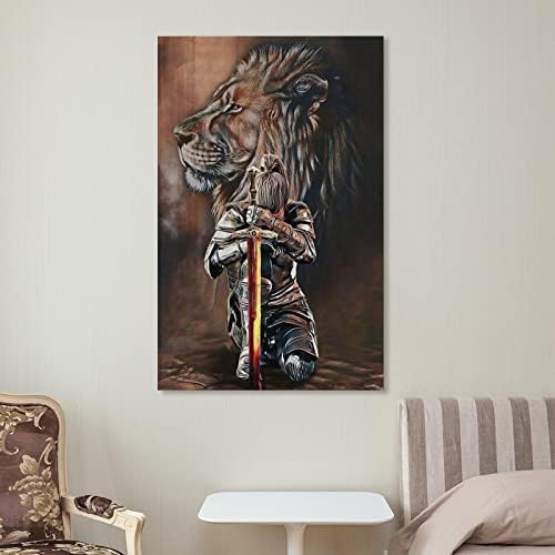 Лав жена воин, женски воин на Бога, лав на Јуда, религиозен домашен wallиден уметност деко постери wallидни уметнички слики платно wallид