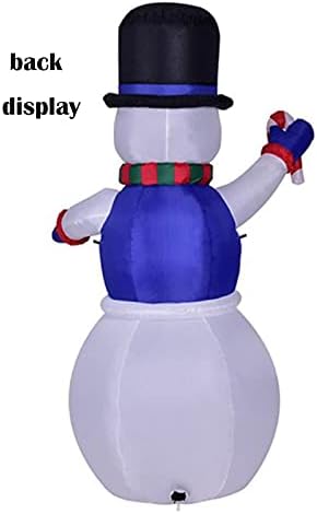 Yoo Божиќни украси Декорации во дворот на надувување 2 парчиња Божиќ надувување на отворено снешко носете сино елек и капа со LED