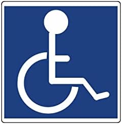 Хендикеп - 5 пакет симбол Винил налепница декларирана инвалидска инвалидска количка 4 широка