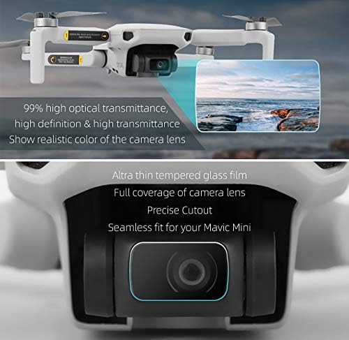 Заштита на леќи за леќи MOMFEI 2PC 9H комплетен филм Поставете компетент со компетентност на DJI со Mavic Mini Drone Drone видео -снимање