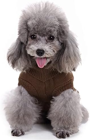 Honprad мал џемпер од кученце, мали кучиња џемпери плетено милениче мачка џемпер топло куче џемпер зимска облека кученце џемпер јаже