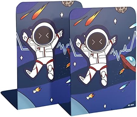 2 Пакет Книги Нелизгачки Сини Цртани Астронаути Книга Затворач Тешки Премиум Метал Декоративна Книга Крај Поддржува За Деца Деца Полици Соба Канцеларија