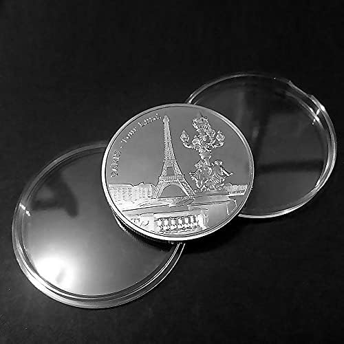 1 парчиња Сребрена Париска Ајфелова Кула Комеморативна Монета Виртуелна Монета Криптовалута 2021 Монета Со Ограничено Издание Со Заштитна