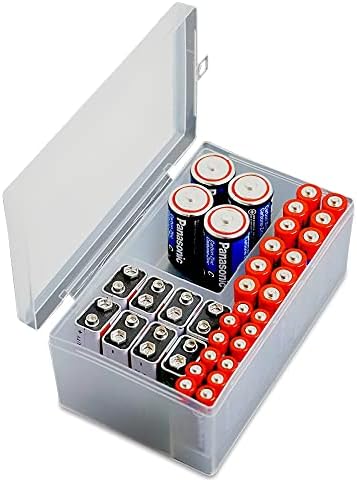 Маска За Складирање На Батерии Пакет на 2 - Нашиот Организатор На Батерии Продавници Ааа, Size, Ц И Д Големина. Држи до 34 Батерии По Пакет Од