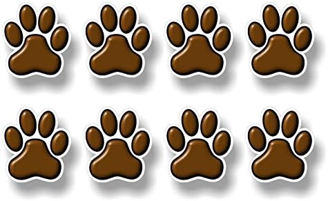 8 отпечатоци од шепа од кучиња 2 сиви w/бело прецизно декорално мачко кученце кучешки кучиња за печатење винил налепници за прозорец