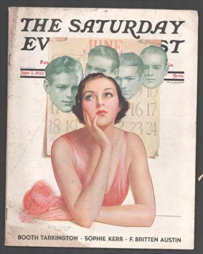 Сабота Вечер Пост 6/3/1933-покритие Од Џорџ В Гејџ-Бут таркингтон-пулпа возбудувања-голема уметност-реклами-ВГ+