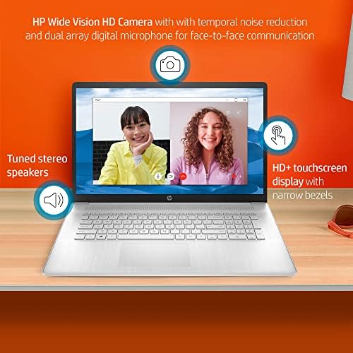 HP Лаптопи 17 инчен Екран на Допир 2022| AMD Ryzen 5 5625U| Windows11 Лаптоп| USB Тип-C | Нумеричка Тастатура| Wi-Fi Безжичен-AC | Камера |