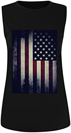 Женски летен резервоар врвна американска кошула со знаме за жени 4 -ти јули резервоар на врвот на starsвездите на знамето на