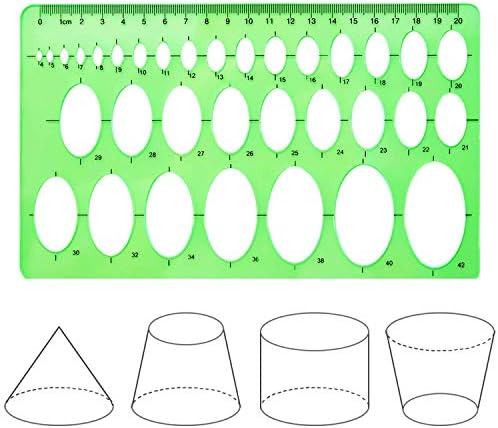 Тркалезен образец, 9 парчиња Пластичен владетел со образец за цртање, материјали за изготвување, геометриска шема, мерење на образецот