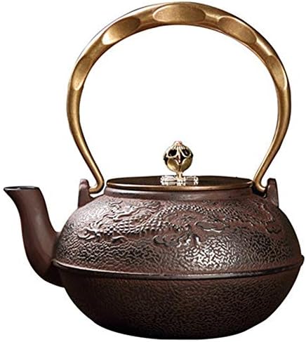 Ironелезен чај котел Јапонски ориентален традиционален стил Ironелезен чајник за лабав чај од лисја, чај железен тенџере послатки чајници,