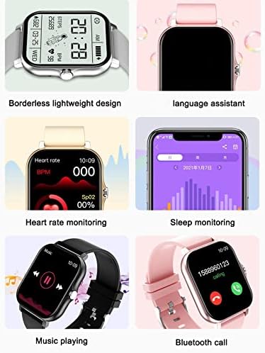 Byikun Smart Watch кој може да се јави и да се јави, мултифункционален 1,7 '' IPS на допир на екранот на допир, далечински фотографирање,