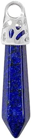 Dbylxmn природен аметист бел прашок кристал данглинг сино злато тигар очен камен хексагонална колона 9 x 40 mm хексагонална кристална колона вазна камења филер долг елек