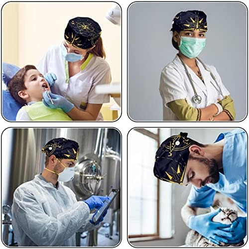 Затегнете ги капачињата со копчиња за покривање на косата со капаци на турбани, работни капи, медицинска сестра Клиника Клиника капа 2