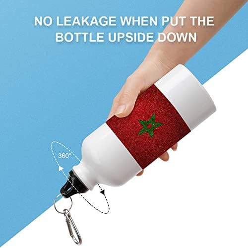 Национално знаме на шише со шише со вода од алуминиум во Мароко, со лесна лесна тежина со капаче за завртки за спортска велосипедска теретана на отворено 13oz / 20oz