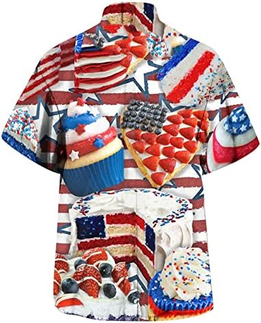 Летни големи и високи кошули за мажи Пролетни летни летни независни Денот на независноста Мода обична забава плажа мажи