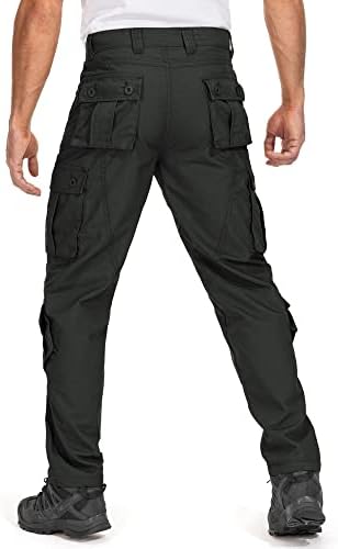 Gsggig Ripstop Карго панталони за мажи, тактички панталони за пешачење на отворено, мажи, трајни работни панталони за мажи со 8 џебови