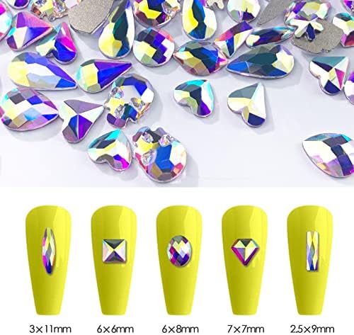 1440pcs/торба Различна форма на AB Crystal Rhinestone Diamond Diamond Gems Flatback Glass for Nail Art занаетчиски украси Дизајн -