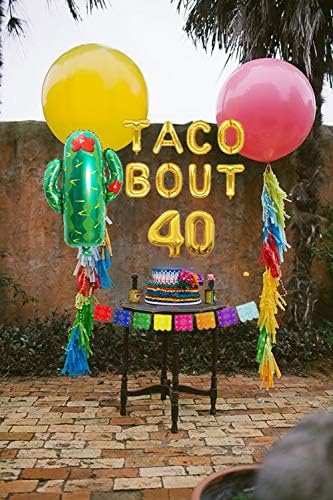 Laventy 17 парчиња злато тако рунда 40 балони начо просечно четириесет балон фиеста 40 -ти роденденски декорација тако роденденска забава декорација