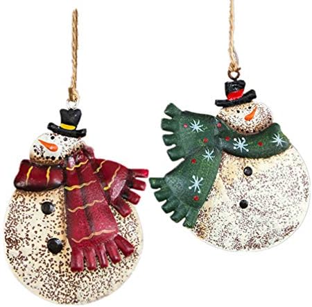 Нубести Санта Орнамент 2 парчиња мини Божиќни украси Ретро Дедо Мраз снежни украси минијатурни Божиќни фигурини Божиќно дрво виси декора